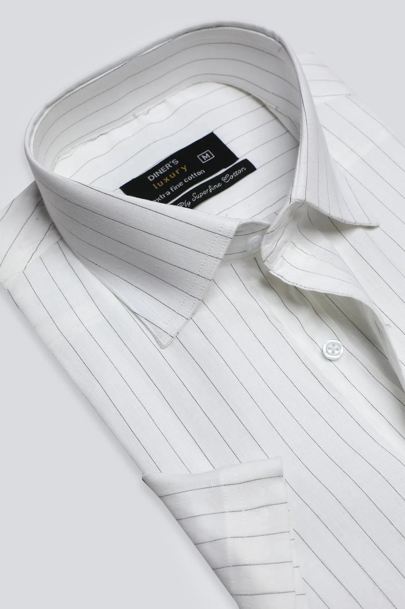 White Stripe Formal Shirt (Half Sleeves)