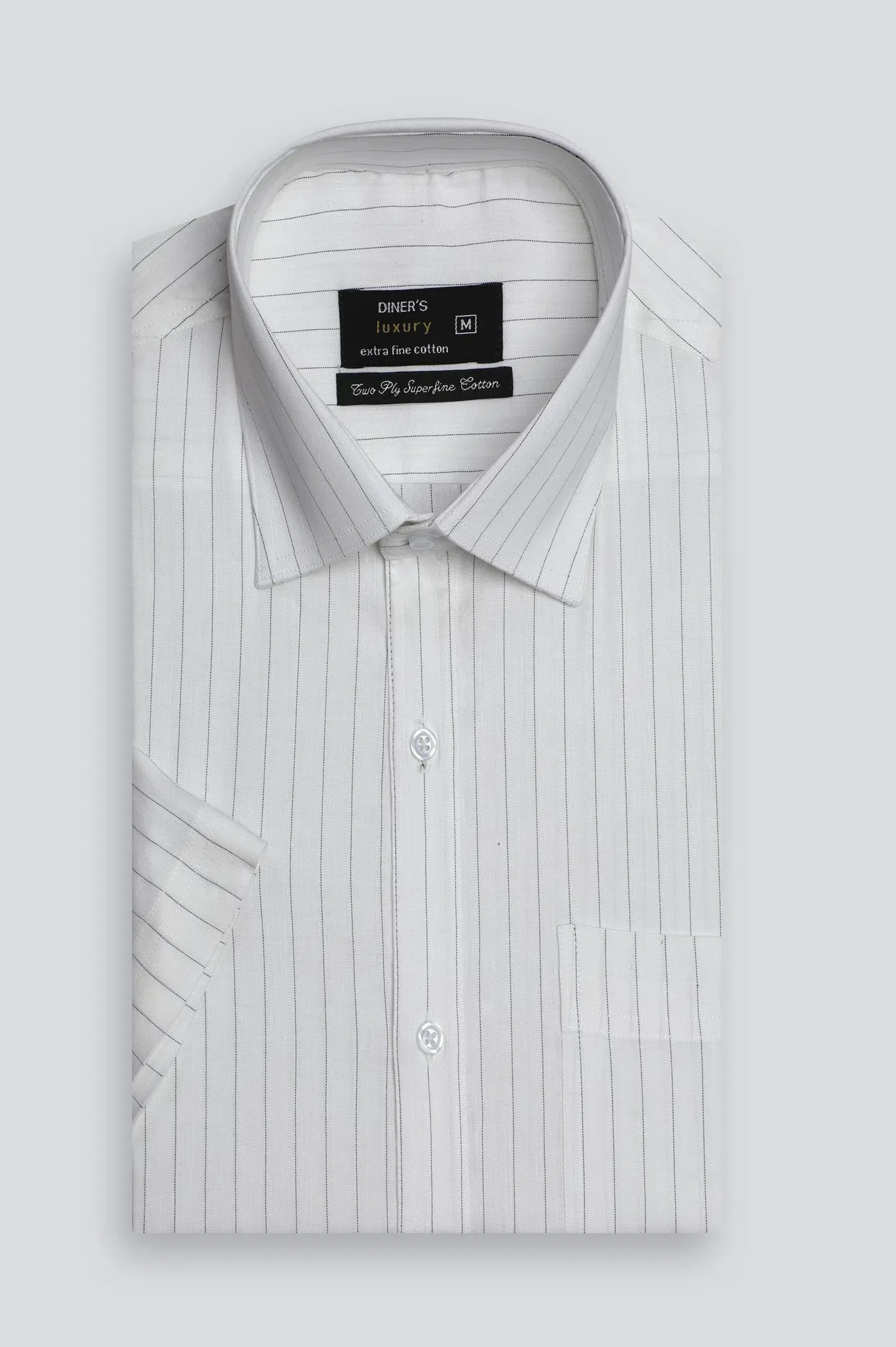 White Stripe Formal Shirt (Half Sleeves)