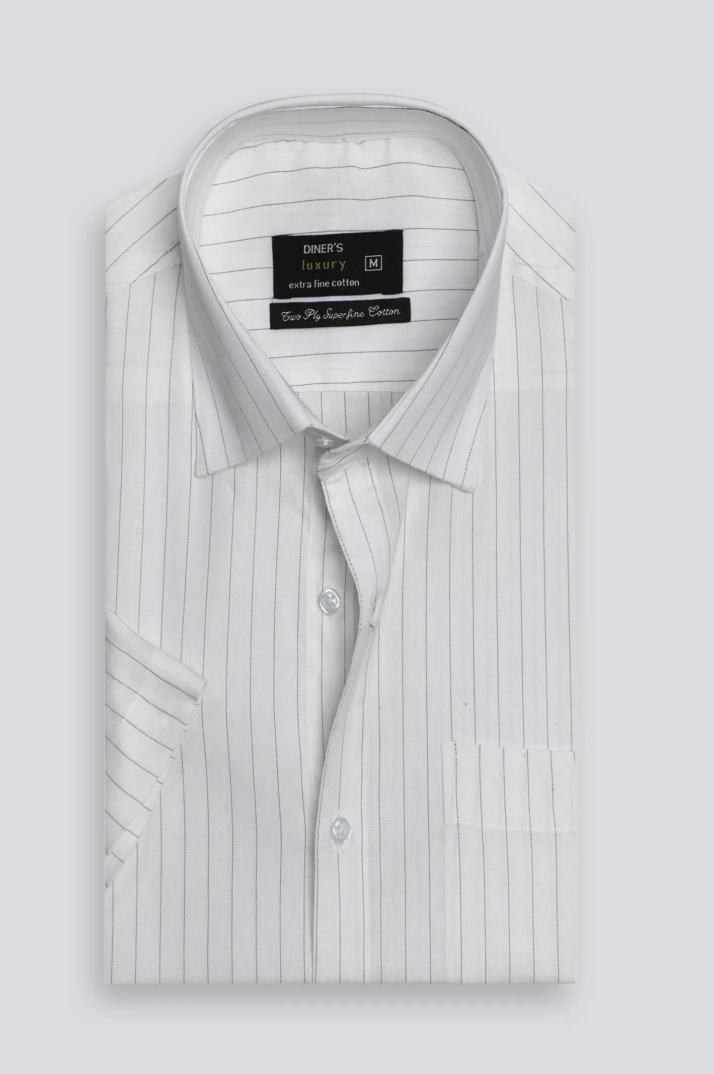 White Stripe Formal Shirt (Half Sleeves)