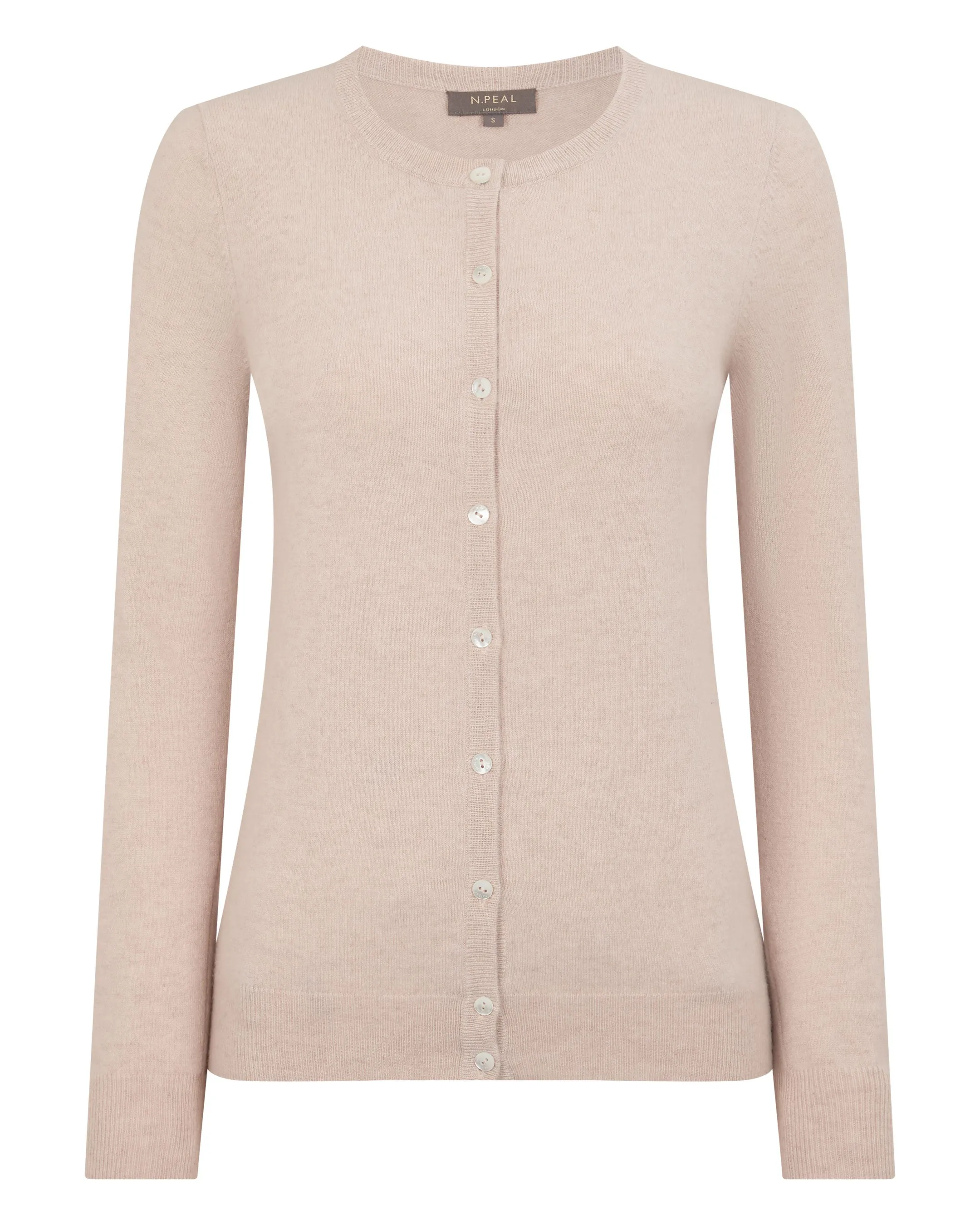 Women's Olivia Round Neck Cashmere Cardigan Ecru White