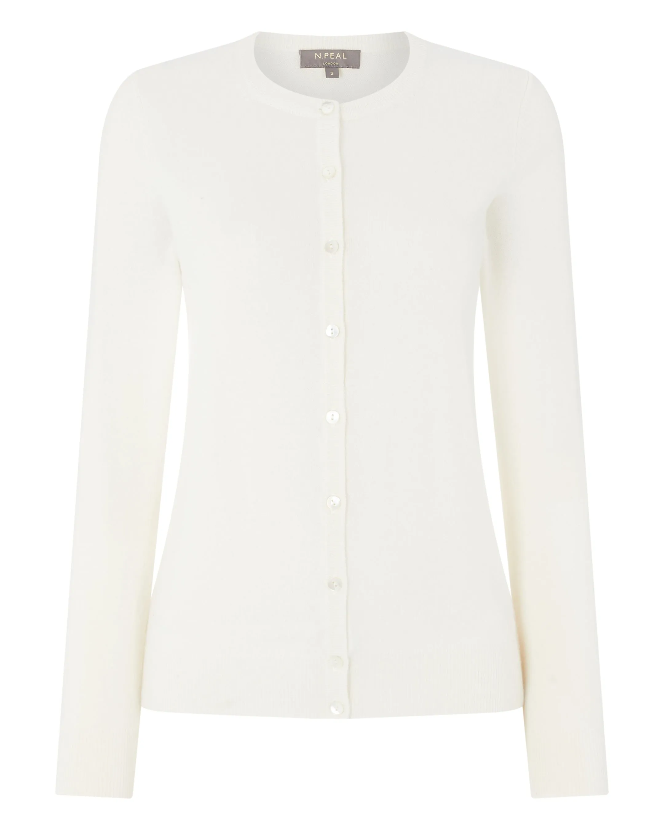 Women's Olivia Round Neck Cashmere Cardigan New Ivory White